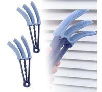 NICOLA Venetian Window Blind Cleaner, 2 Pcs Microfibre Venetian Blind Cleaner Tool, Removable & Wet Dry Blinds Duster Brush for Window Air Conditioner Blinds (Blue)