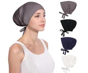NiCola Women's Hijab Undercaps 4PCS - Modal, Elastic & Adjustable Under Scarf Caps for Islamic Muslim Wear - Under Hijab Caps in Bonnet Style