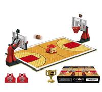 Nicolababe Basketball Court Baseplates and Stands Building Bricks - Compatible with Major Brands (Basketball Playset/Red)