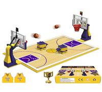 Nicolababe Building Blocks - Basketball Court Baseplates and Sets of 2 Basketball Hoop Basketball Goal Building Bricks for Basketball Game - Compatible with Major Brands (Basketball Playset/Yellow)