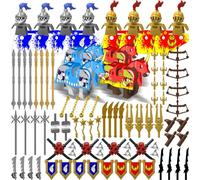 Nicolababe Weapon Pack for Knight Minifigures Weapons Set Accessories Kit Include Helmets Armor Shield Cloaks Barding Horses Compatible with Major Brands (Medieval Weapon)