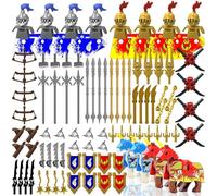 Nicolababe Weapon Pack for Minifigures Knight Weapons Set Accessories Kit Include Armor Helmet Cloaks Shield Barding Horses Compatible with All Major Brands (Medieval Weapon)