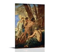 Nicolas Poussin The Arcadian Shepherds Wall Art Prints Paintings Wall Art Painting Canvas Gift Living Room Prints Bedroom Decor Artworks Frame-style 20x30inch(50x75cm)
