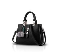 NICOLE & DORIS 2025 New Handbags for women Fashion Ladies Handbags & Shoulder Bags Designer Top Handle Bag with Pompom Black