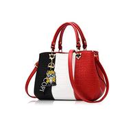NICOLE & DORIS 2025 New Handbags for Women Fashion Ladies Handbags & Shoulder Bags Designer Top Handle Bag with Pompom Red