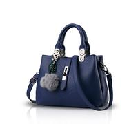 NICOLE & DORIS 2025 New Handbags for women Fashion Ladies Handbags & Shoulder Bags Designer Top Handle Bag with Pompom Blue