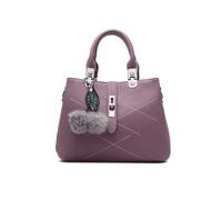 NICOLE & DORIS 2025 New Handbags for Women Fashion Ladies Handbags & Shoulder Bags Designer Top Handle Bag with Pompom Dark Purple
