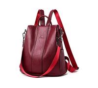 NICOLE & DORIS Anti-theft Backpack Women's Fashion Backpacks PU Leather Causal Daypack Ladies Backpack Shoulder Bags Waterproof Backpack for Work School Travel Shopping Burgundy