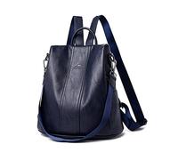 NICOLE & DORIS Anti-theft Backpack Women's Fashion Backpacks PU Leather Causal Daypack Ladies Backpack Shoulder Bags Waterproof Backpack for Work School Travel Shopping Dark Blue