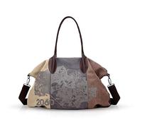 NICOLE&DORIS Canvas Tote Bags for Women Large Handbag Shoulder Bags Ladies Hobo Bag for Women Brown