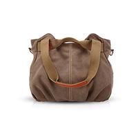 NICOLE & DORIS Canvas tote bags for women shoulder bags ladies Handbag Large Bronw ComputerTravel Weekend Bag