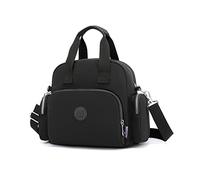 NICOLE & DORIS Casual Handbag for Women - Multi Pocket Shoulder Messenger Tote - Large Capacity Shopping Travel Backpack Weekend Bag - Black