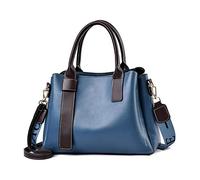 NICOLE & DORIS Casual Handbag for Women Shoulder Bag PU Leather Messenger Bag Tote Purse Large Capacity Crossbody Bag with Two Shoulder Straps Navy Blue