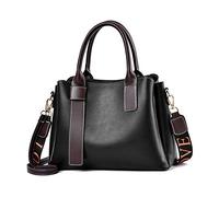 NICOLE & DORIS Casual Handbag for Women Shoulder Bag PU Leather Messenger Bag Tote Purse Large Capacity Crossbody Bag with Two Shoulder Straps Black