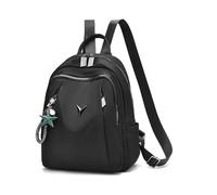 NICOLE & DORIS Casual Ladies Backpack Nylon Lightweight Rucksack Bag Women Large Capacity Daypack Multi-Function Minimalist Black B