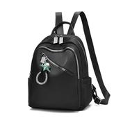 NICOLE & DORIS Casual Ladies Backpack Nylon Lightweight Rucksack Bag Women Large Capacity Daypack Multi-Function Minimalist Black D