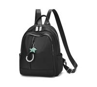 NICOLE & DORIS Casual Ladies Backpack Nylon Lightweight Rucksack Bag Women Large Capacity Daypack Multi-Function Minimalist Black C