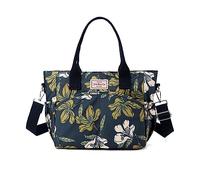 NICOLE & DORIS Casual Shoulder Bag Flower Handbag for Women Large Tote Bag Multi Pocket Handbags Nylon Crossbody Bag Colourful Satchel Bag for Shopping Hiking Daily Use Navy Blue 1