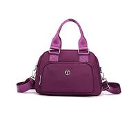 NICOLE & DORIS Casual Shoulder Bag Multi Pocket Messenger Bag Large Capacity Handbags for Women Shopping Bag Portable Travel Weekend Bag for Daily Use Purple