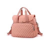 NICOLE & DORIS Casual Shoulder Bag Women's Large Capacity Handbag Lightweight Nylon Backpack Multifunctional Tote Bag for Shopping Work Travel Pink