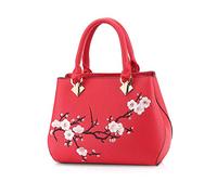 NICOLE&DORIS Casual Sweet Handbag Women Crossbody Shoulder Bag Purse Tote Commuter PU Leather Red Wine