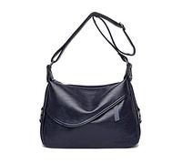 NICOLE&DORIS Classic Crossbody Bag Womens Soft Vintage Shoulder Bag Ladies Handbag PU Leather Messenger Bag Simple Tote Purse Underarm Bag Blue