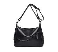 NICOLE&DORIS Classic Crossbody Bag Womens Soft Vintage Shoulder Bag Ladies Handbag PU Leather Messenger Bag Simple Tote Purse Underarm Bag Black
