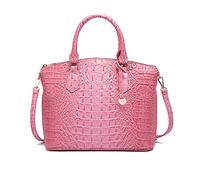 NICOLE & DORIS Classic Handbags for Women Crocodile Handbag Fashion Top-Handle Bags Work Bag Tote Bag Medium Size Shoulder Bags PU Leather Crossbody Bag Pink