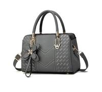 NICOLE & DORIS Classic Handbags for Women Small Top Handle Bags Elegant Shoulder Bags PU Leather Crossbody Bag for Everyday Use Grey