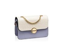 NICOLE & DORIS Cross Body Bag Women,Color-Block Shoulder Bag Gold Chain | Flap with Lock Closure Handbag,Medium Saddle Bag for Work,Shopping,and Daily Use