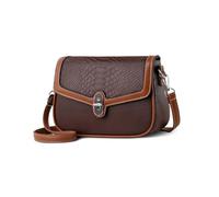 NICOLE & DORIS Cross Body Bag Women,Small Ladies Handbags with Lock Closure | Vintage Saddle Shoulder Bag,Lightweight Faux Leather Satchel Purse for Shopping Daily Use