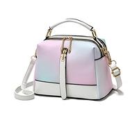 NICOLE & DORIS Cross Body Bag Women Small Shoulder Handbags Multicolour Top Handle Clutch Bag PU Leather Satchel Bag Messager Bag Multi-Pocket Phone Bags Unicorn Color Bag White