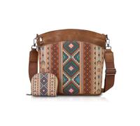NICOLE & DORIS Cross Body Bag Women,Vegan Leather Shoulder Bag 2 Pcs Set | Women's Medium Bags with Guitar Strap,Multi-Pockets Handbags & Shoulder Bags for Travel Shopping Work Daily Use