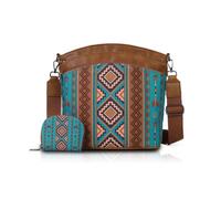 NICOLE & DORIS Cross Body Bag Women,Vegan Leather Shoulder Bag 2 Pcs Set | Women's Medium Bags with Guitar Strap,Multi-Pockets Handbags & Shoulder Bags for Travel Shopping Work Daily Use