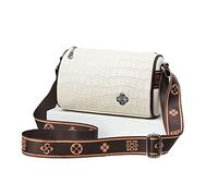 NICOLE & DORIS Cross Body Bag Women Small Shoulder Bag with Adjustable Wide Strap PU Leather Handbags & Shoulder Bags Trendy Water Resistant for Lady Girl Shopping Work Daily Use White