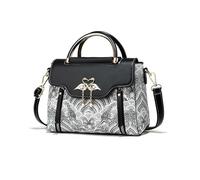 NICOLE & DORIS Cross Body Purse for women Top-Handle Bag with Flap Small Handbag PU Leather Fashion Square Bag Messenger Bag for Shopping Daily Use Black A