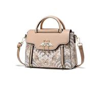 NICOLE & DORIS Cross Body Purse for women Top-Handle Bag with Flap Small Handbag PU Leather Fashion Square Bag Messenger Bag for Shopping Daily Use Khaki A