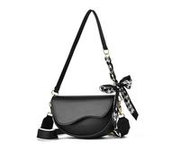 NICOLE & DORIS Crossbody Bag Women's Hobos & Shoulder Bags Trendy Sling Bag Crescent Half Moon Shoulder Bag PU Leather with Adjustable Wide Strap Black