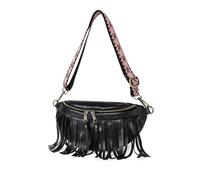 NICOLE & DORIS Crossbody Bags for Women Tassel Shoulder Bag Multifunctional Satchel Handbag Soft PU Leather Waist Packs Ladies Belt Bag Sling Bag Black