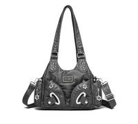 NICOLE & DORIS Designer Handbags Women Top Handle Shoulder Bags Retro Crossbody Bag Soft PU Leather Slouch Handbag Multi Pocket Hobo Bags for Travel Work Shopping Grey
