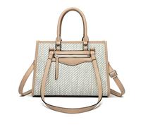 NICOLE & DORIS Designer Top Handle Bag Elegant Ladies Tote Bag Women Satchel Handbag with Detachable Adjustable Shoulder Strap Shoulder Bag PU Leather Work Bag White