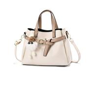 NICOLE & DORIS Elegant Women Bag Ladies Handbags Multi Pocket Shoulder Bag Soft PU Leather Top Handle Bag Tote Bag Crossbody Bags for Shopping Work Travel Beige
