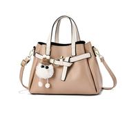 NICOLE & DORIS Elegant Women Bag Ladies Handbags Multi Pocket Shoulder Bag Soft PU Leather Top Handle Bag Tote Bag Crossbody Bags for Shopping Work Travel Khaki