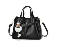 NICOLE & DORIS Elegant Women Bag Ladies Handbags Multi Pocket Shoulder Bag Soft PU Leather Top Handle Bag Tote Bag Crossbody Bags for Shopping Work Travel Black