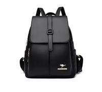 NICOLE & DORIS Fashion Daypacks Backpacks for Women Waterproof Rucksack PU Leather Shoulder Bags Handbag Anti-theft Mini Backpack School Bags Travel Backpack with Flap Jet Black