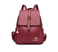 NICOLE & DORIS Fashion Daypacks Backpacks for Women Waterproof Rucksack PU Leather Shoulder Bags Handbag Anti-theft Mini Backpack School Bags Travel Backpack with Flap Red