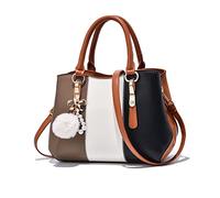 NICOLE & DORIS Fashion Handbag for Women Classic Top Handle Bags Crossbody Bag PU Leather Shoulder Bag Ladies Tote Bag Brown