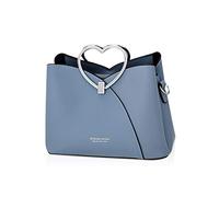 NICOLE & DORIS Fashion Handbag for Women Top Handle Bag PU Leather Messenger Bag Waterproof Shoulder Bag Ladies Crossbody Bag with Heart Shaped Handle Blue