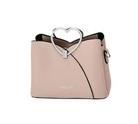 NICOLE & DORIS Fashion Handbag for Women Top Handle Bag PU Leather Messenger Bag Waterproof Shoulder Bag Ladies Crossbody Bag with Heart Shaped Handle Khaki