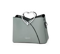 NICOLE & DORIS Fashion Handbag for Women Top Handle Bag PU Leather Messenger Bag Waterproof Shoulder Bag Ladies Crossbody Bag with Heart Shaped Handle Green